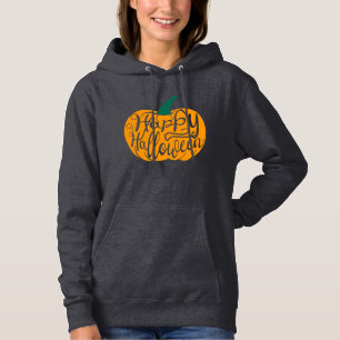 Gelukkige Halloween-belettering op gesneden pompoe Hoodie