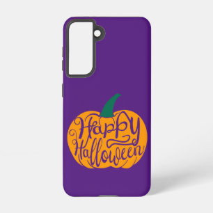Gelukkige Halloween-belettering op gesneden pompoe Samsung Galaxy Hoesje