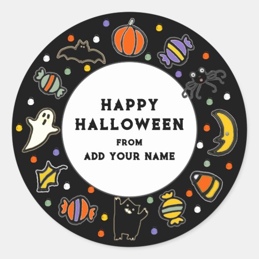 Gelukkige Halloween-cadeautags Ronde Sticker (Voorkant)