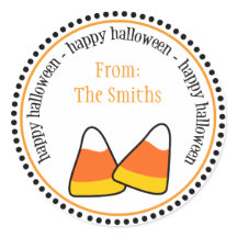 Gelukkige Halloween Candy Corn Dot Circle Labels