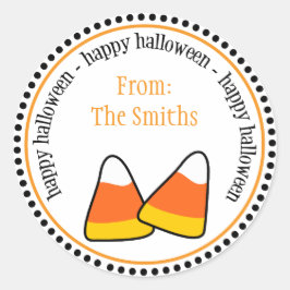Gelukkige Halloween Candy Corn Dot Circle Labels