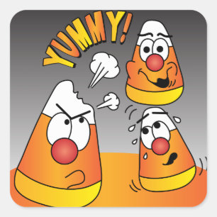 Gelukkige Halloween Candy Corn jongens Vierkante Sticker