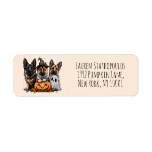 Gelukkige Halloween Duitse Herder Honden Etiket