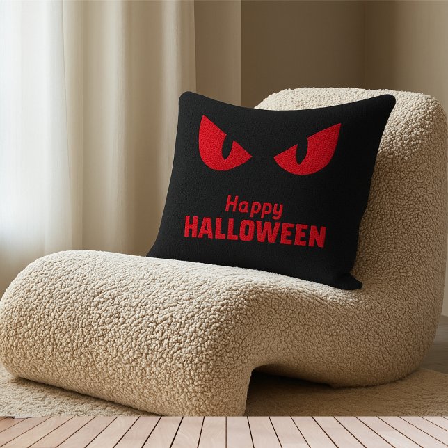 Gelukkige Halloween enge starende rode ogen Kussen (Creator heeft geüpload)