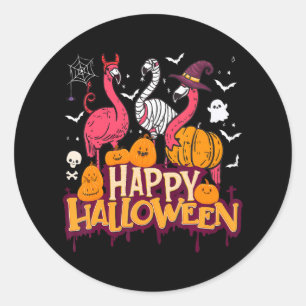 Gelukkige Halloween Flamingo Heks voor mama Ronde Sticker