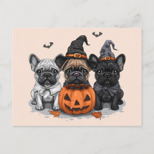 Gelukkige Halloween Franse Bulldogs Briefkaart