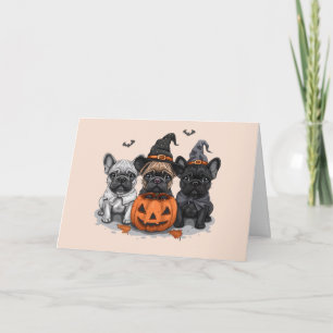 Gelukkige Halloween Franse Bulldogs Kaart