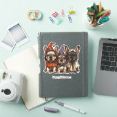 Gelukkige Halloween Franse Bulldogs Sticker (iPad Cover)