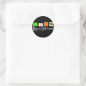 Gelukkige Halloween gezichten Ronde Sticker (Tas)