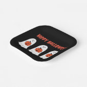 Gelukkige Halloween Ghosts met Jack-o-Lanterns Papieren Bordje (Gebogen)