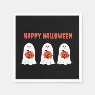 Gelukkige Halloween Ghosts met Jack-o-Lanterns Servet