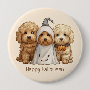 Gelukkige Halloween Goldendoodle Honden Ronde Button 4,0 Cm