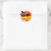 Gelukkige Halloween Heks Uil | Sticker Seal