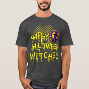 Gelukkige Halloween heksen Schattigee kat T-shirt