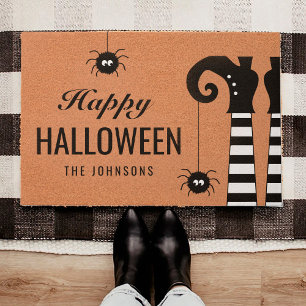 Gelukkige Halloween heksen voeten gepersonaliseerd Deurmat