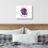 Gelukkige Halloween Heksenkat Canvas Afdruk (Insitu (Slaapkamer))