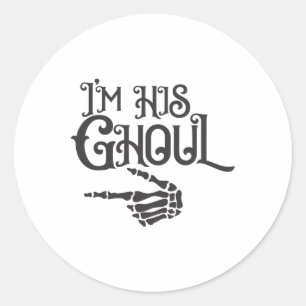 Gelukkige Halloween in zijn Ghoul schedel hand Ronde Sticker