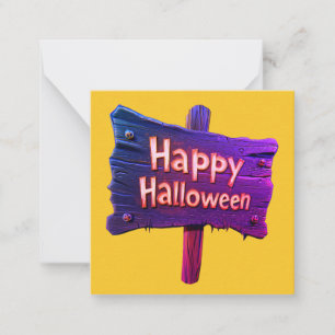 Gelukkige halloween kaarten, schattig, voorraad up notitiekaartje