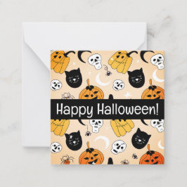 Gelukkige halloween kaarten, schattig, voorraad up notitiekaartje