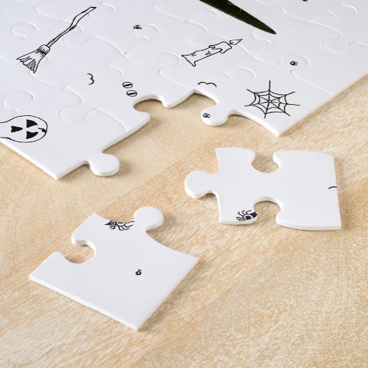 Gelukkige Halloween kat & pompoen Legpuzzel (Zijkant)