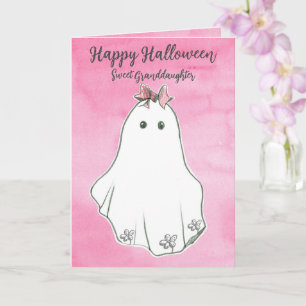 Gelukkige Halloween kleindochter Ghost Pinkoween Kaart