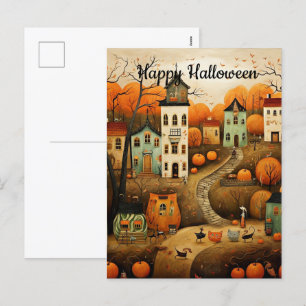 Gelukkige Halloween kleurrijke illustratie Feestdagenkaart