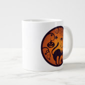 Gelukkige Halloween lantaarn zwarte kat spinnen en Extra Grote Beker (Voorkant rechts)