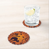 Gelukkige Halloween lantaarn zwarte kat spinnen en Kartonnen Onderzetters (Insitu)