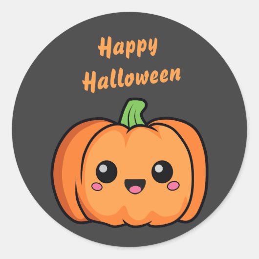 Gelukkige Halloween Leuke Pompoen Sticker (Voorkant)