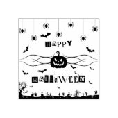 Gelukkige Halloween met begraafplaats Rubberstempel (Afrduk)