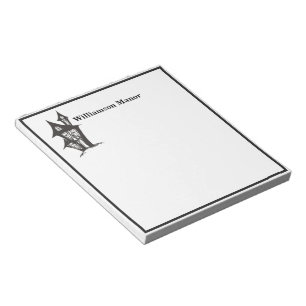 Gelukkige Halloween Monogram Familie Spookhuis Mem Notitieblok