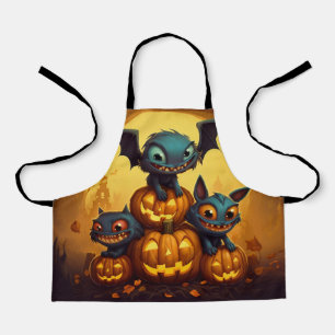 Gelukkige Halloween monster vleermuizen glimlachen Schort
