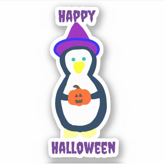 Gelukkige Halloween Pinguïn Sticker (Voorkant)