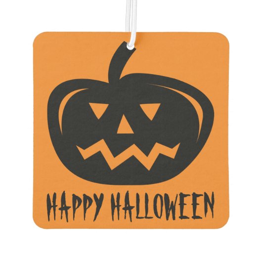 Gelukkige Halloween pompoen hoofd snijdende auto Luchtverfrisser (Achterkant)