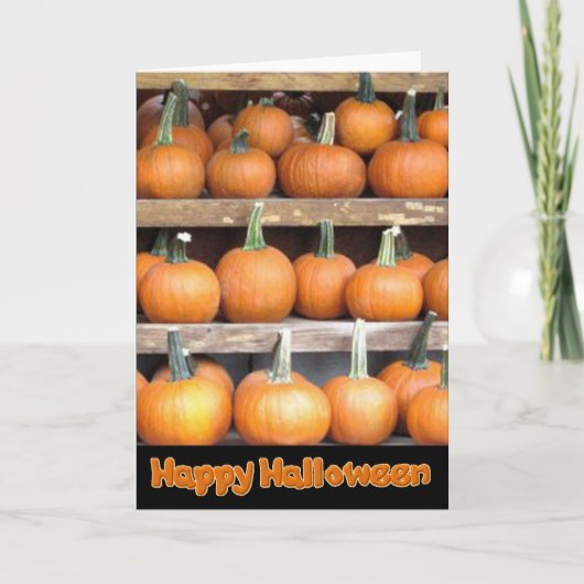 Gelukkige Halloween pompoen muur groet Kaart (Voorkant)
