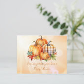 Gelukkige Halloween Pompoen Patch & Bladeren Hallo Feestdagenkaart (Staand voorkant)