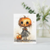 Gelukkige Halloween pompoen vriend Briefkaart (Staand voorkant)