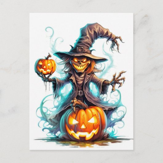 Gelukkige Halloween snode heks Briefkaart (Voorkant)