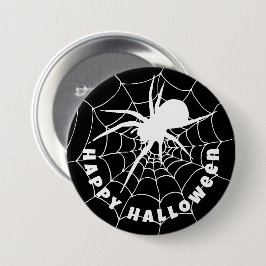 Gelukkige Halloween Spider op Cobweb Ronde Button 7,6 Cm