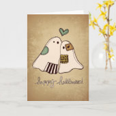 gelukkige Halloween spoken Kaart (Gele Bloem)