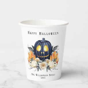 Gelukkige Halloween Spooky Samhain Pompoenen Krist Papieren Bekers