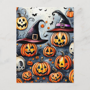 Gelukkige Halloween spooky traktatie of trucs ontw Briefkaart