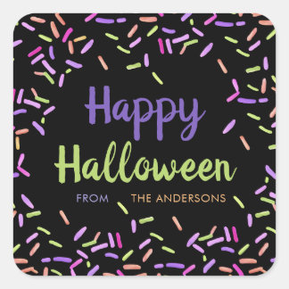 Gelukkige Halloween Sprinkles Custom Vierkante Sticker