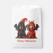 Gelukkige Halloween teckel Honden Duivelsvleermuis Bedankzakje (Voorkant)