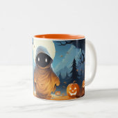 Gelukkige Halloween van Ghost Tweekleurige Koffiemok (Voorkant rechts)