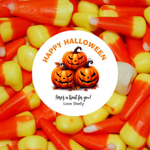 Gelukkige Halloween vriendelijke pompoenen Ronde Sticker