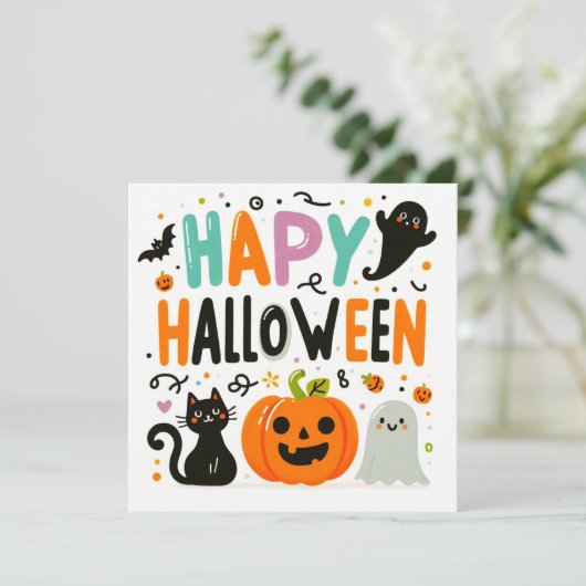 Gelukkige Halloween Wenskaarten Kaart (Staand voorkant)