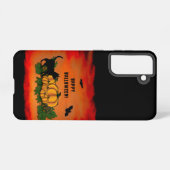 Gelukkige Halloween, Zwarte Kat, Vleermuis en Pomp Samsung Galaxy Hoesje (Achterkant horizontaal)