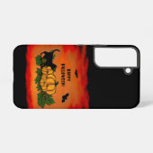 Gelukkige Halloween, Zwarte Kat, Vleermuis en Pomp Samsung Galaxy Hoesje (Achterkant horizontaal)