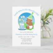 Gelukkige halve verjaardag Baby Beer met verjaarda Kaart (Staand voorkant)